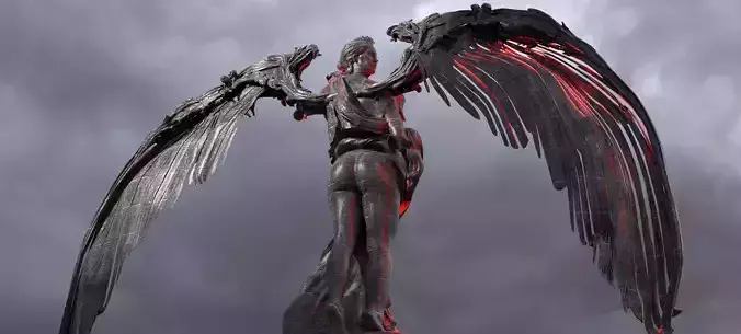Fallen Angel Female Arch Wings 2  3D model