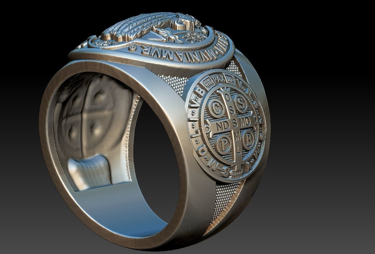 Saint Benedict Ring - Sao Bento  3D print model_7