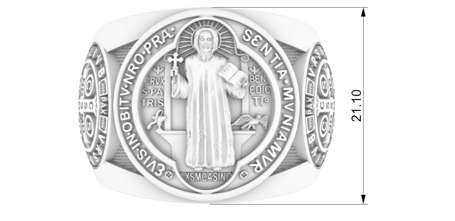 Saint Benedict Ring - Sao Bento  3D print model_9