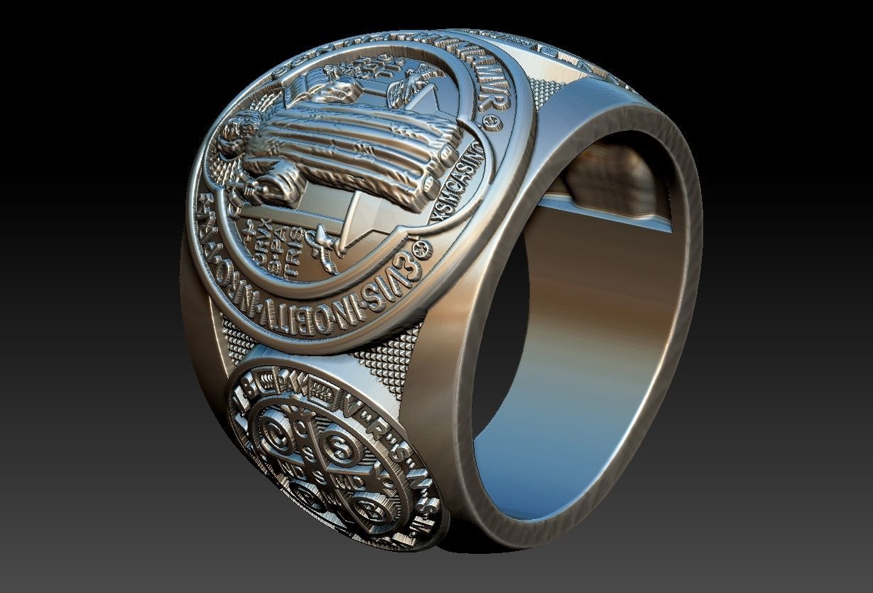 Saint Benedict Ring - Sao Bento  3D print model_17