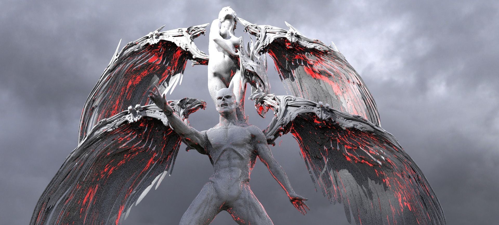  Angel Arch Dark Lord sculpture 2 designs 3D 3D model_1