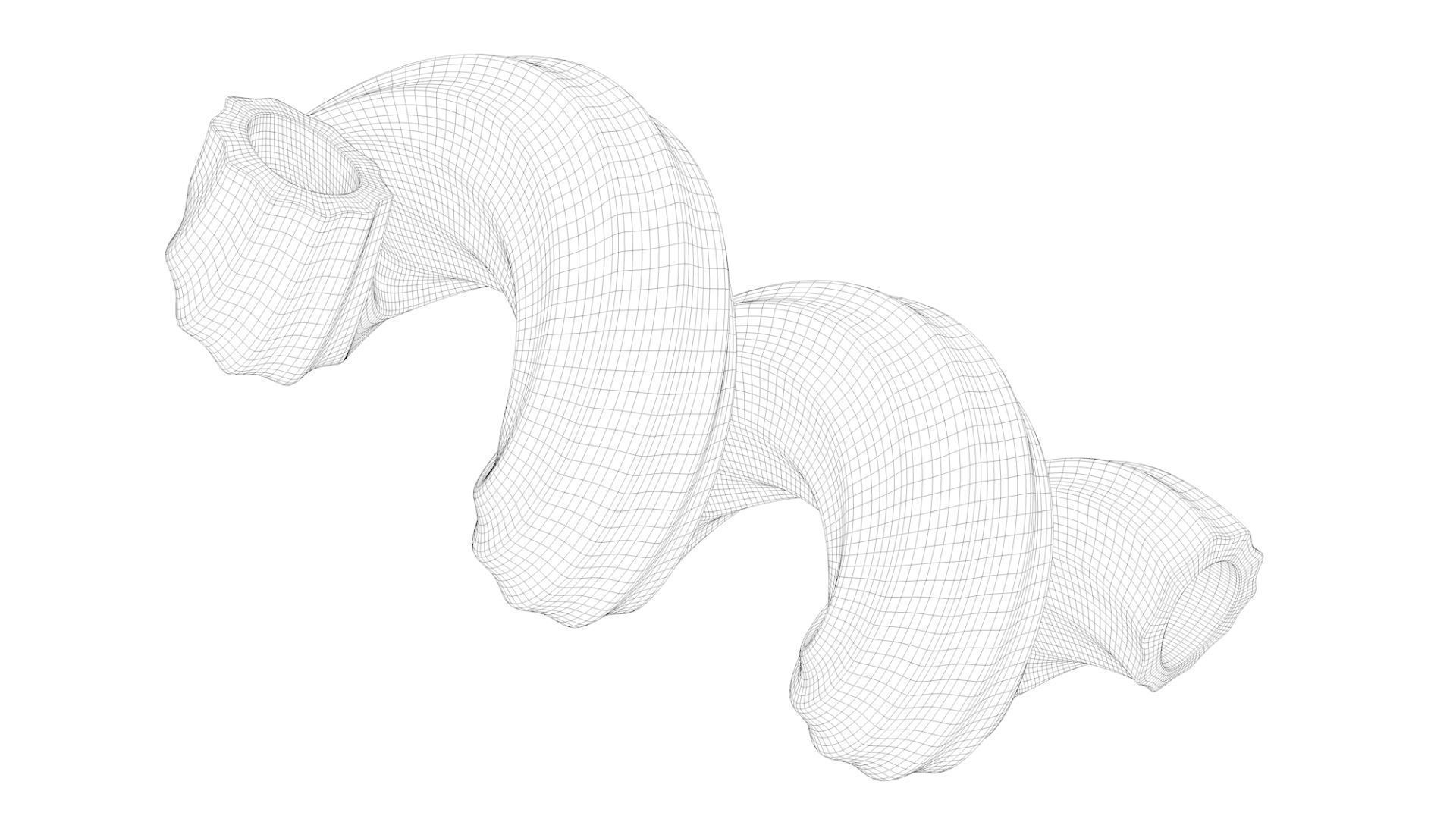 Pasta Cavatappi macaroni 3D model_5