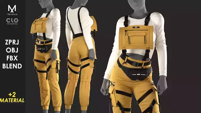 Girls Outfit 1 -  Marvelous Designer 3D model