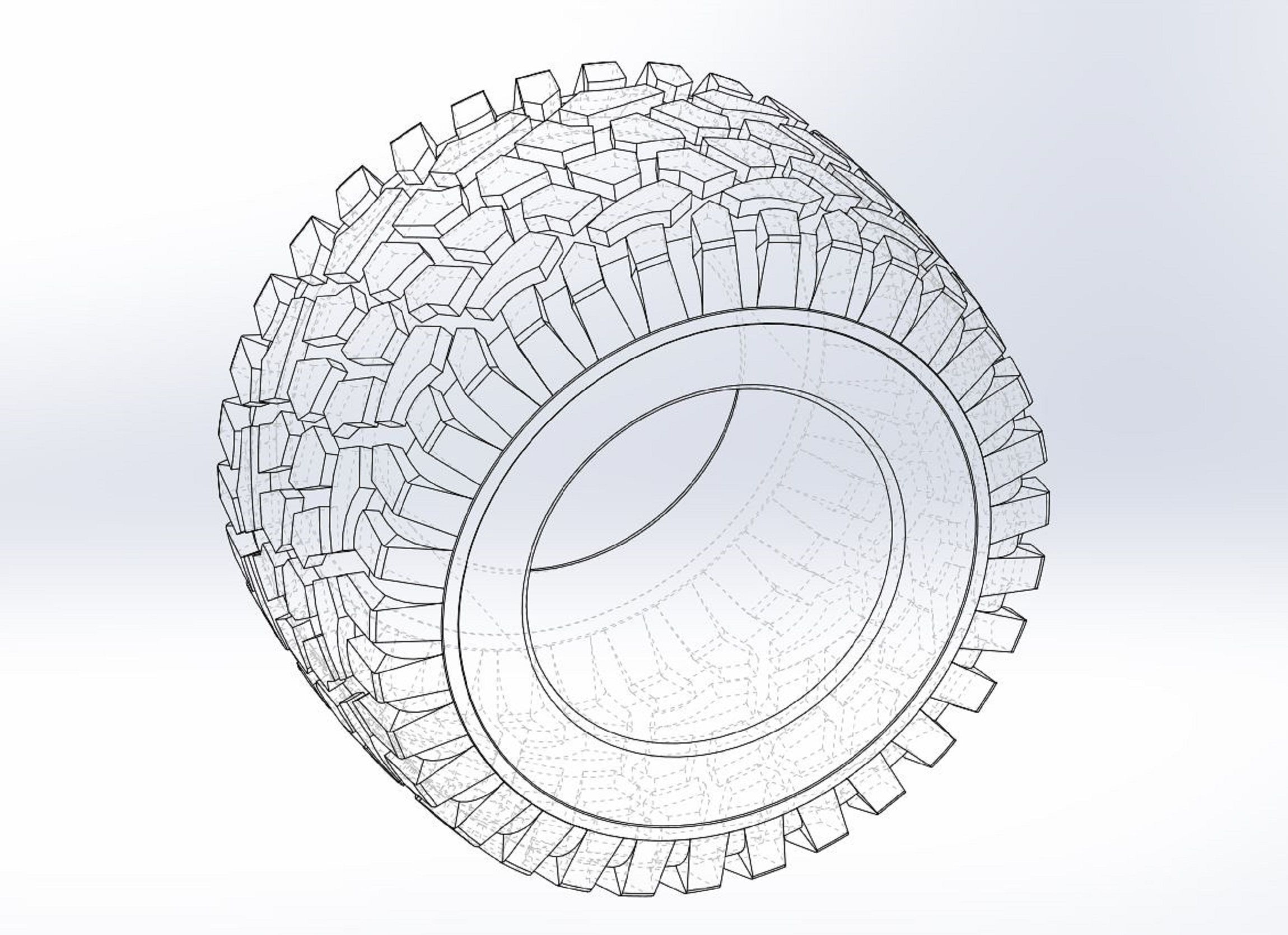 Offroad tire 44 Scale 1 to 25 3D print model_8