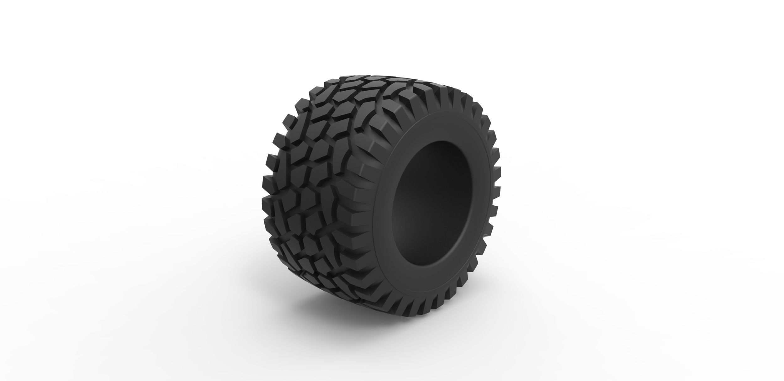Offroad tire 44 Scale 1 to 25 3D print model_1
