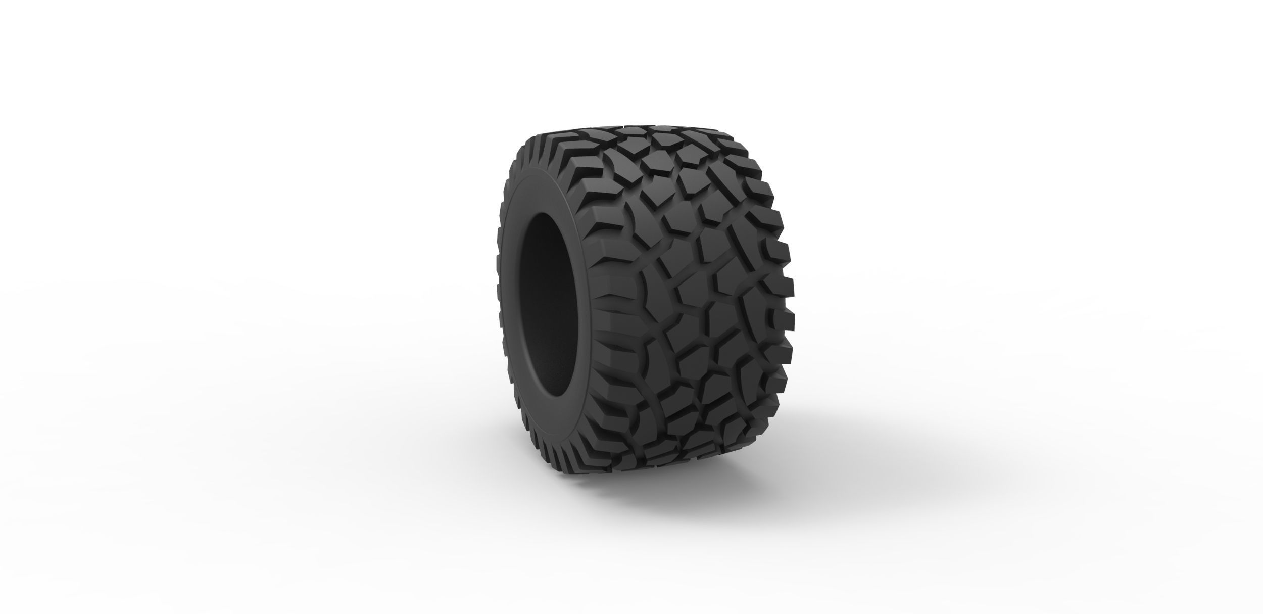 Offroad tire 44 Scale 1 to 25 3D print model_7
