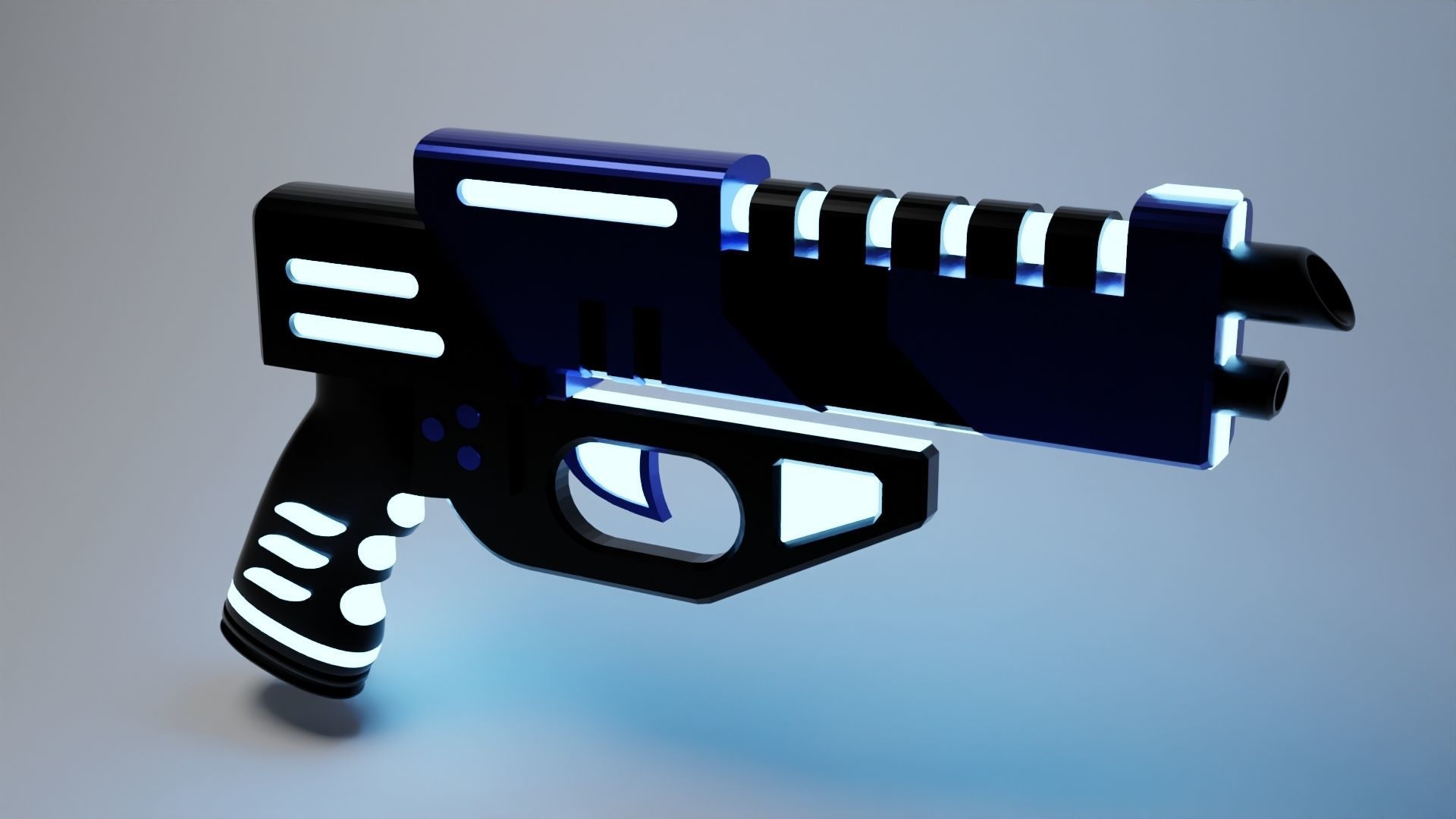 Neon Guns And Revolver bundle Low-poly 3D model_3