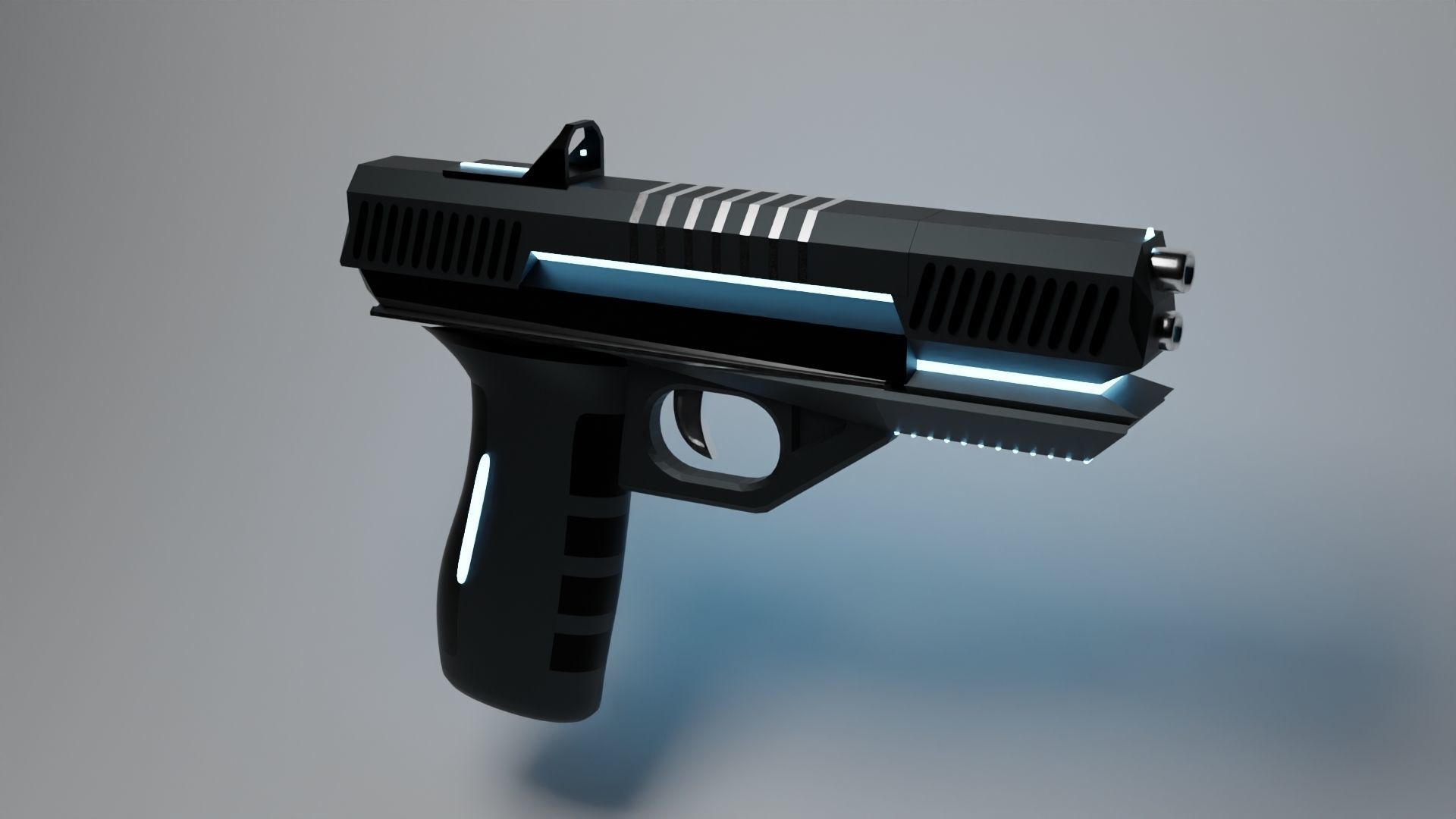 Neon Guns And Revolver bundle Low-poly 3D model_5