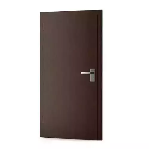 Double Hinged Brown Office Door 3D model