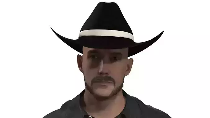 Modern Western Rancher Cowboy with Black and Blue Cloths