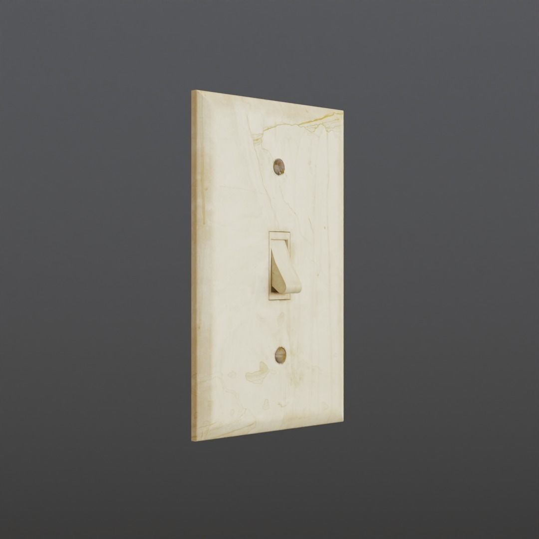 Wall Switch Light Low-poly 3D model_3