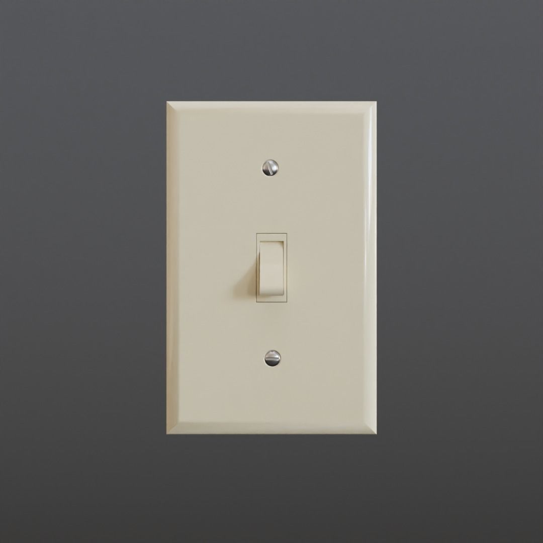 Wall Switch Light Low-poly 3D model_4
