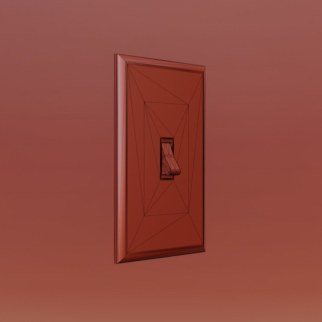 Wall Switch Light Low-poly 3D model_10