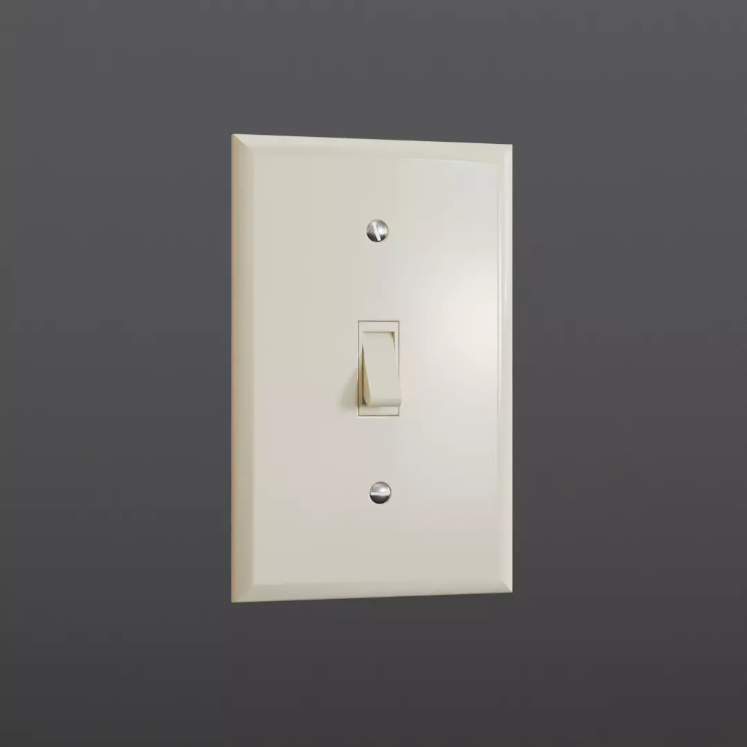 Wall Switch Light Low-poly 3D model_0