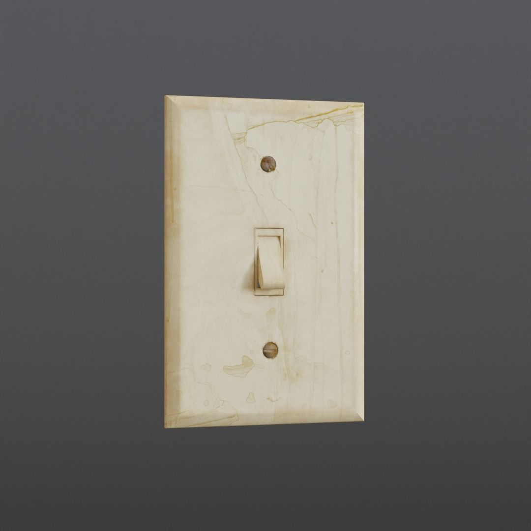 Wall Switch Light Low-poly 3D model_1