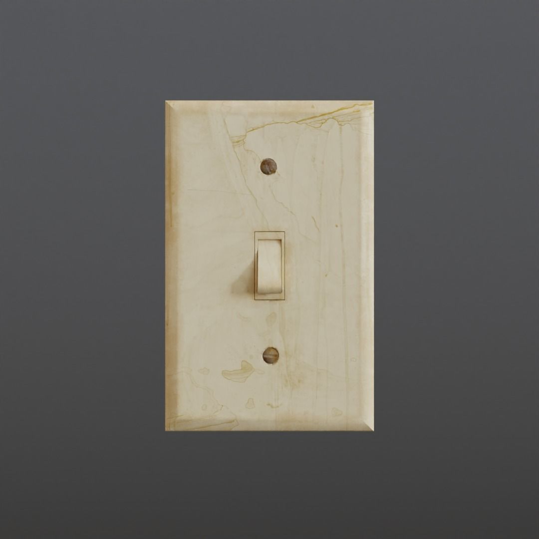 Wall Switch Light Low-poly 3D model_5