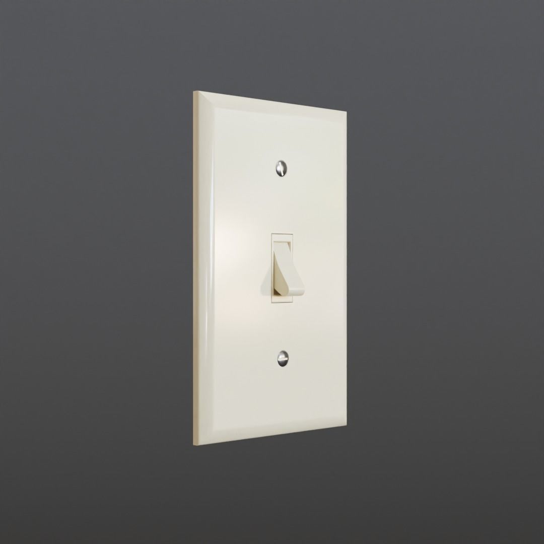 Wall Switch Light Low-poly 3D model_2