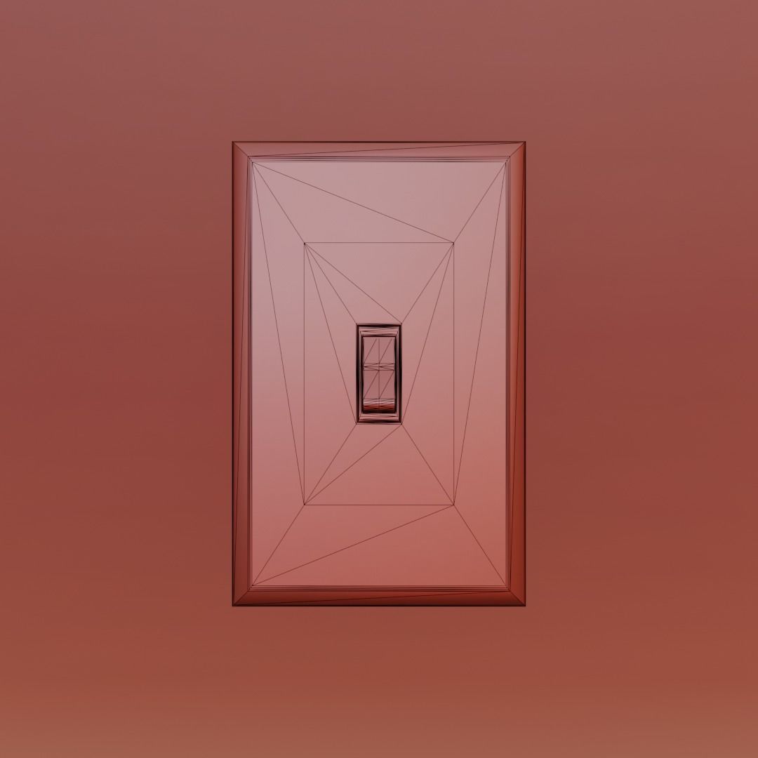 Wall Switch Light Low-poly 3D model_9