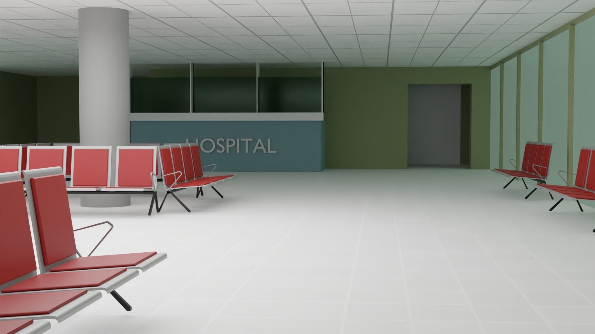 Hospital Interior Low-poly 3D model_4