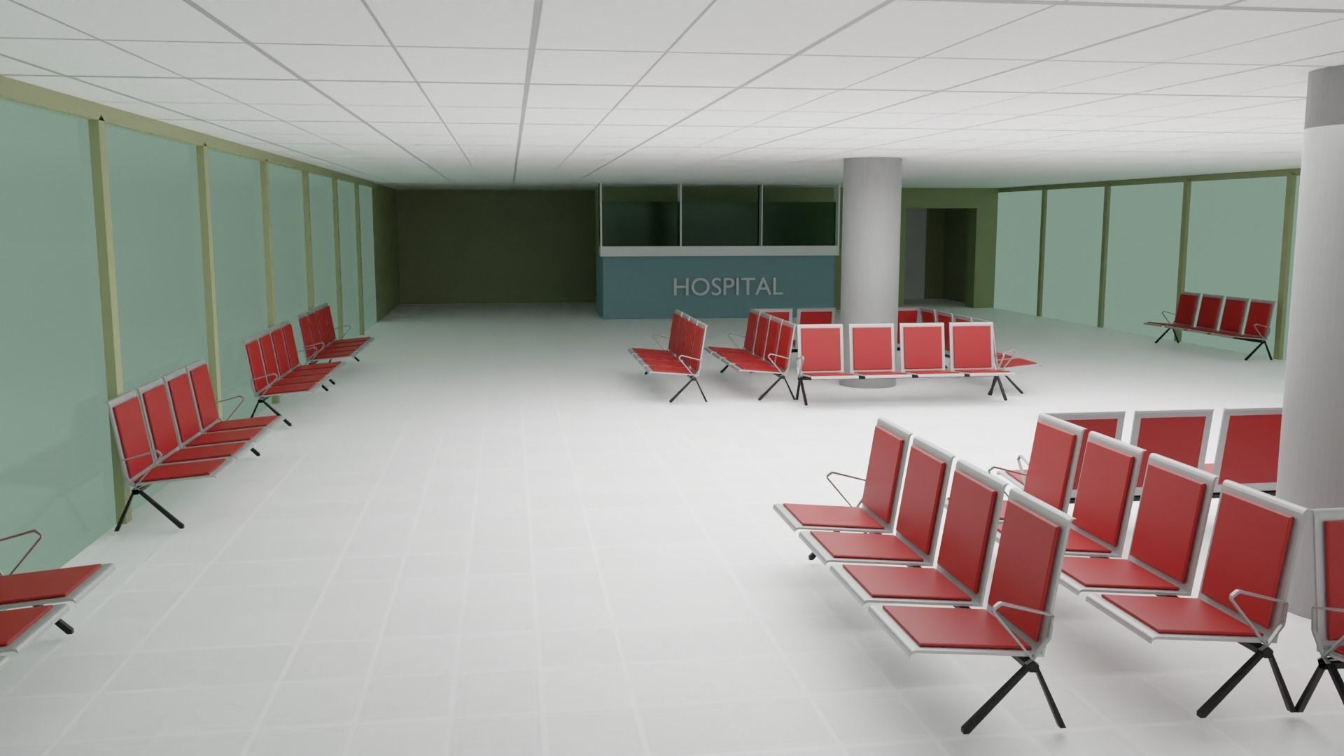 Hospital Interior Low-poly 3D model_1