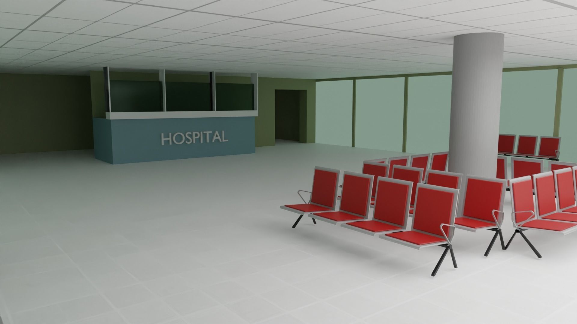 Hospital Interior Low-poly 3D model_3