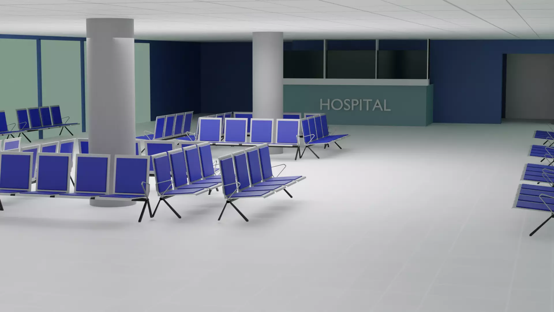 Hospital Interior Low-poly 3D model_0