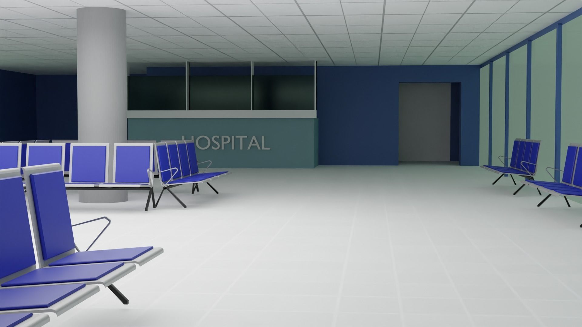 Hospital Interior Low-poly 3D model_4