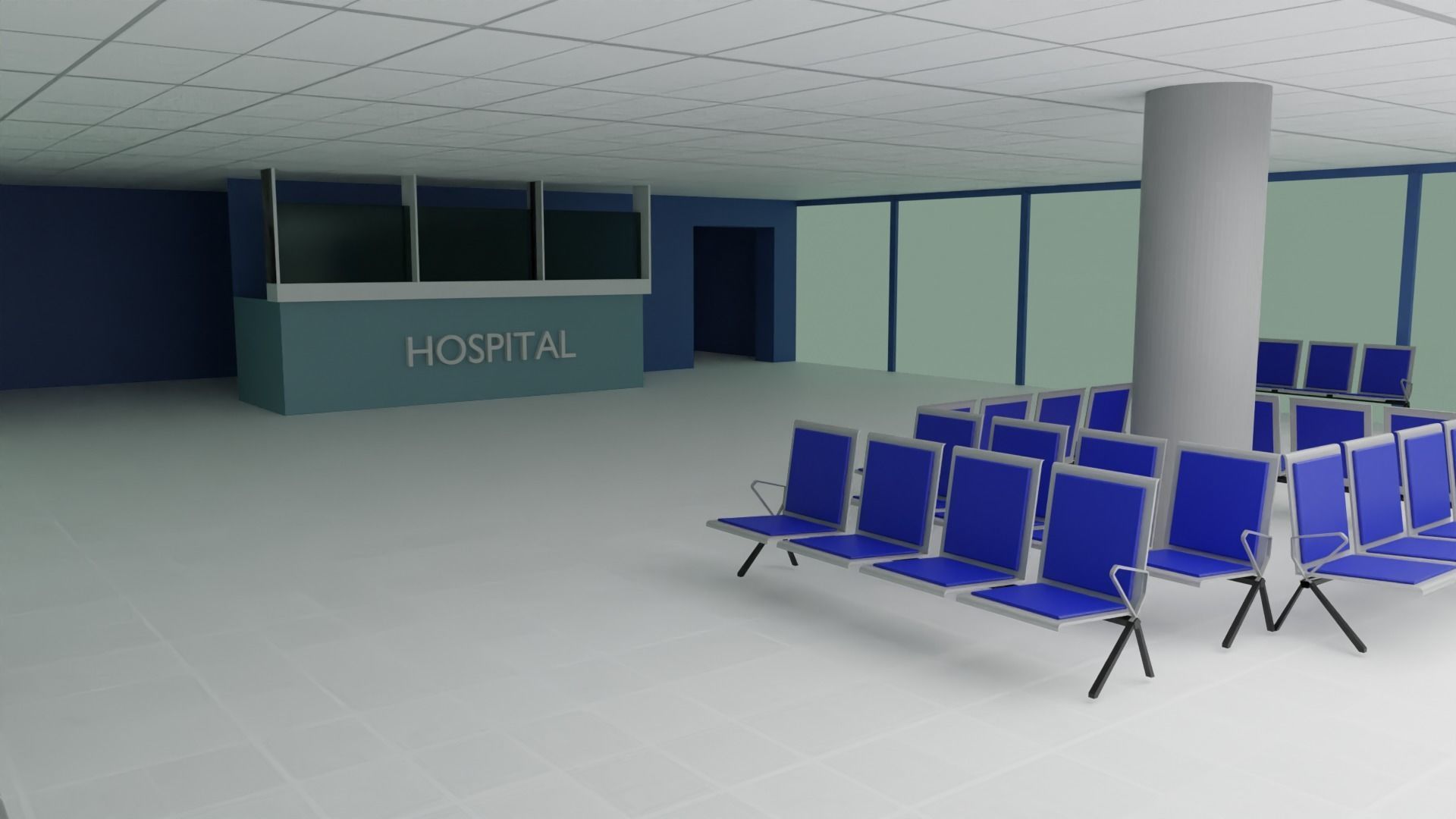 Hospital Interior Low-poly 3D model_3