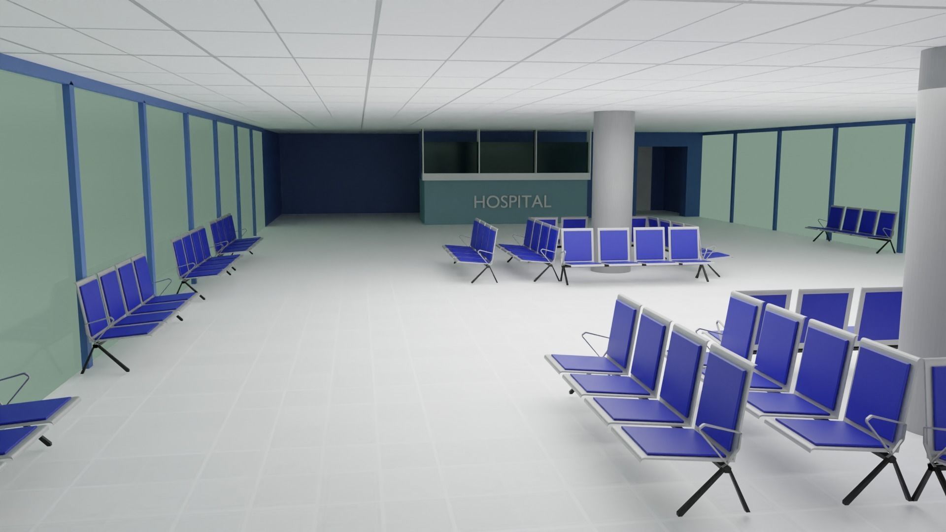 Hospital Interior Low-poly 3D model_1