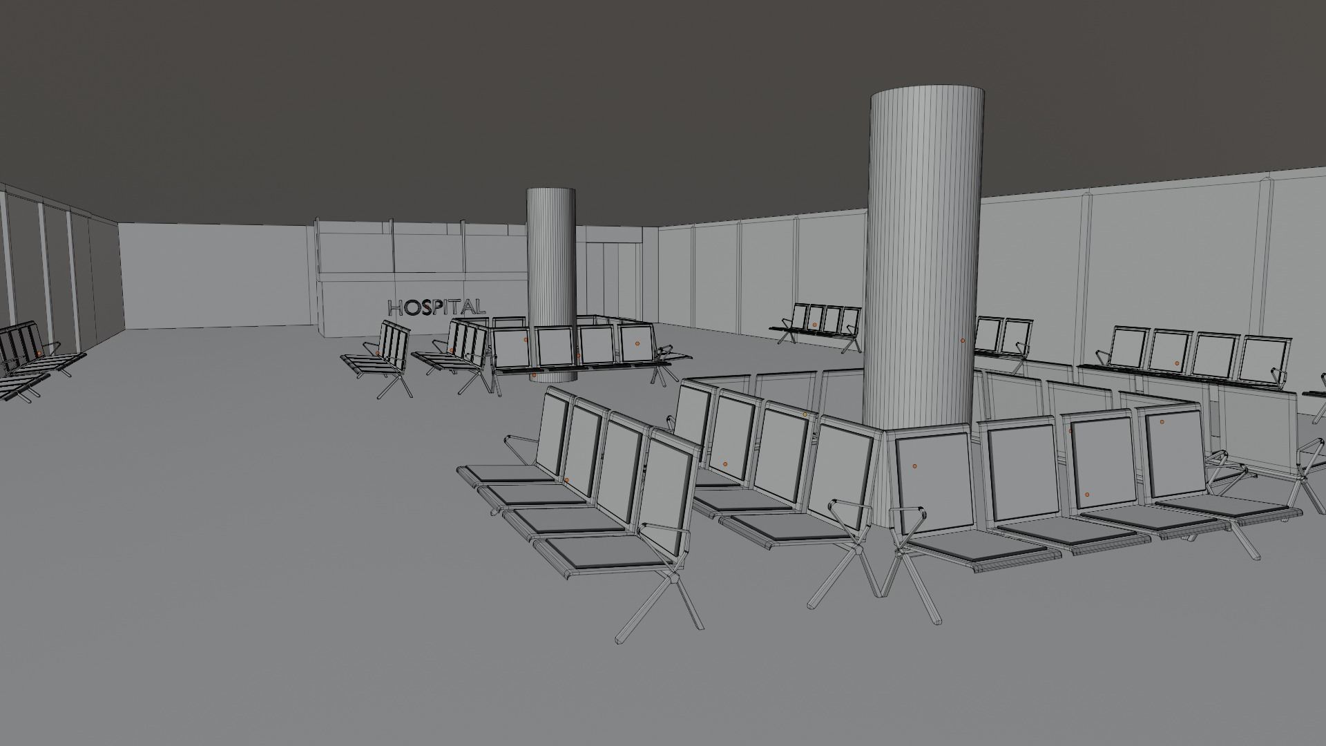 Hospital Interior Low-poly 3D model_7