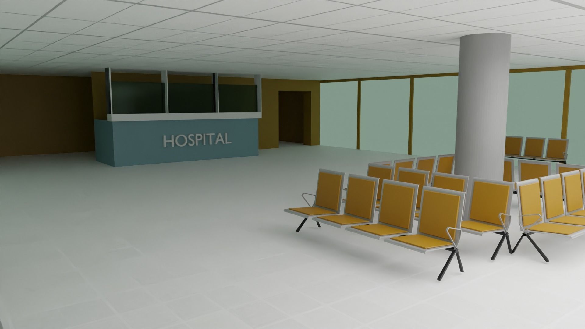 Hospital Interior Low-poly 3D model_3