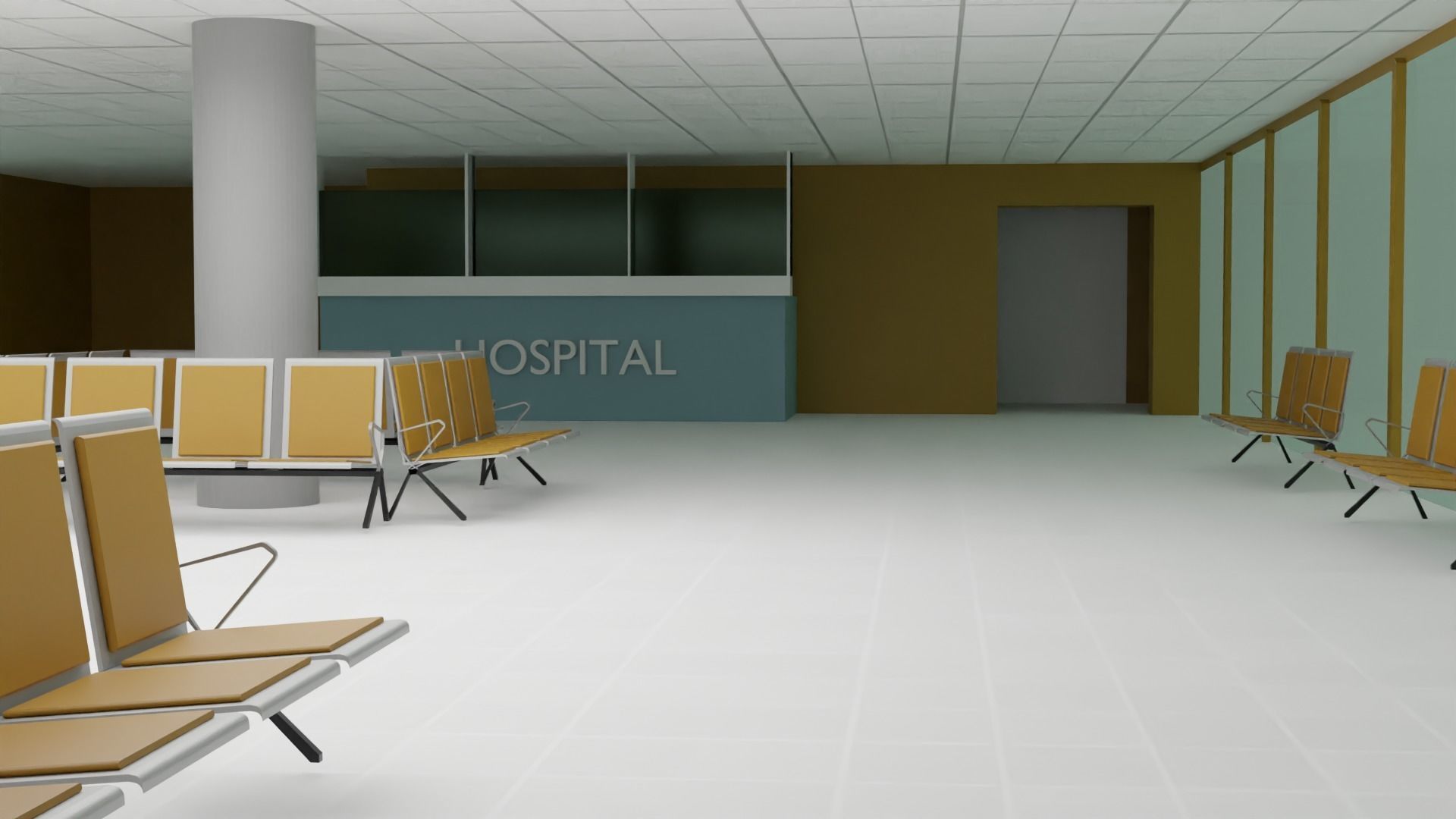Hospital Interior Low-poly 3D model_4