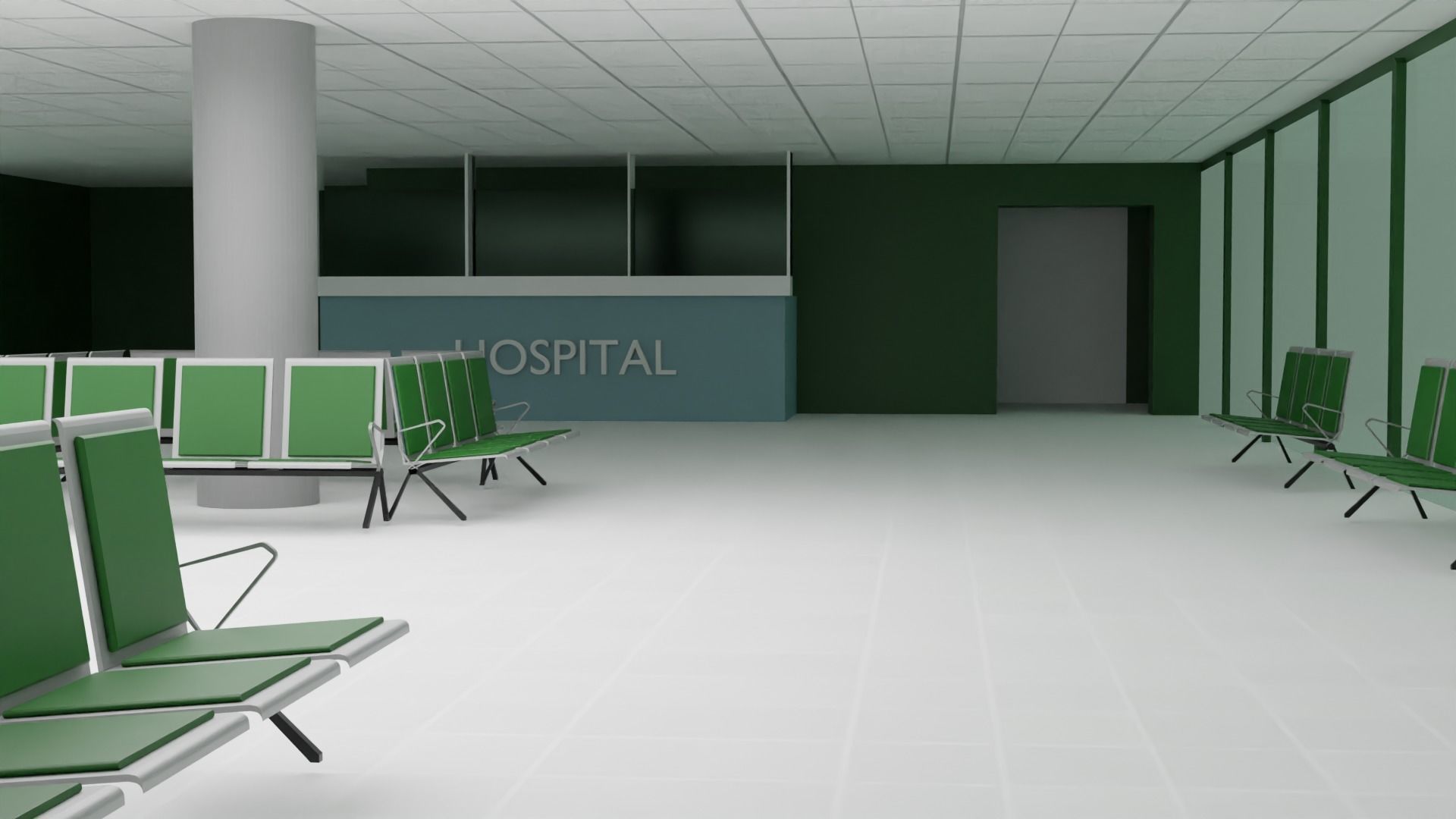 Hospital Interior Low-poly 3D model_4
