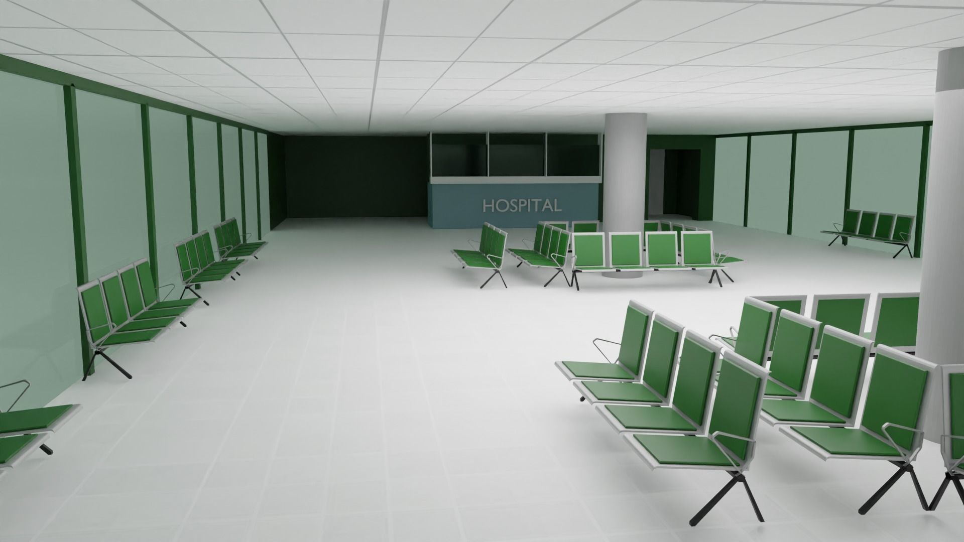 Hospital Interior Low-poly 3D model_1