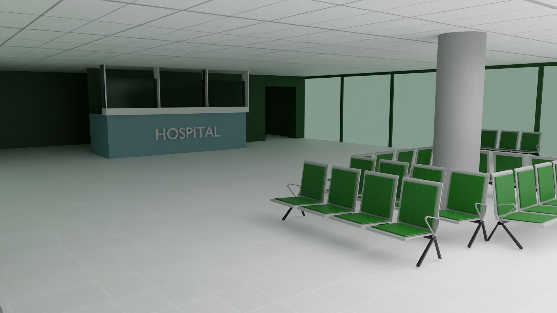 Hospital Interior Low-poly 3D model_3