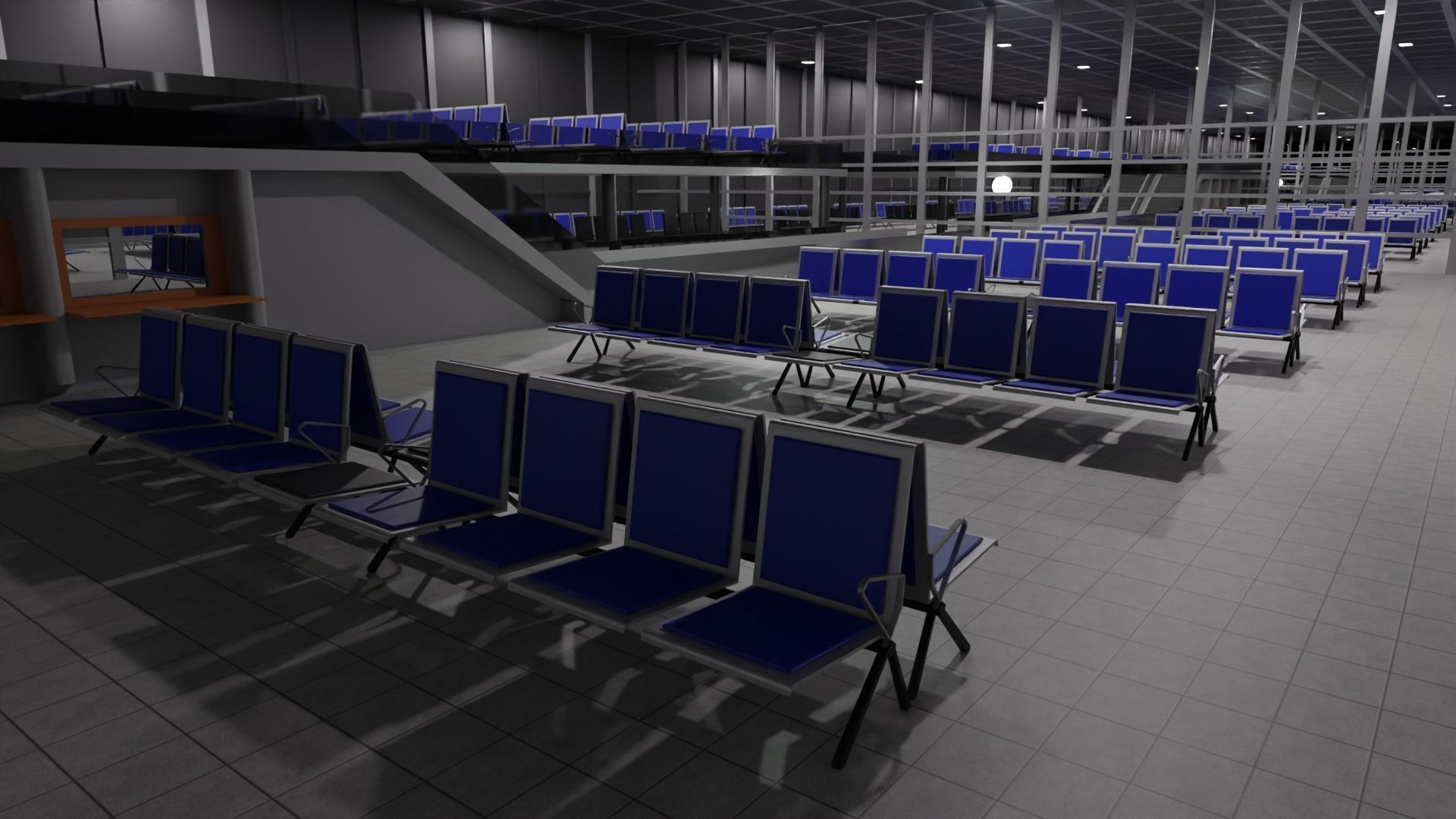 Airport Interior Low-poly 3D model_2