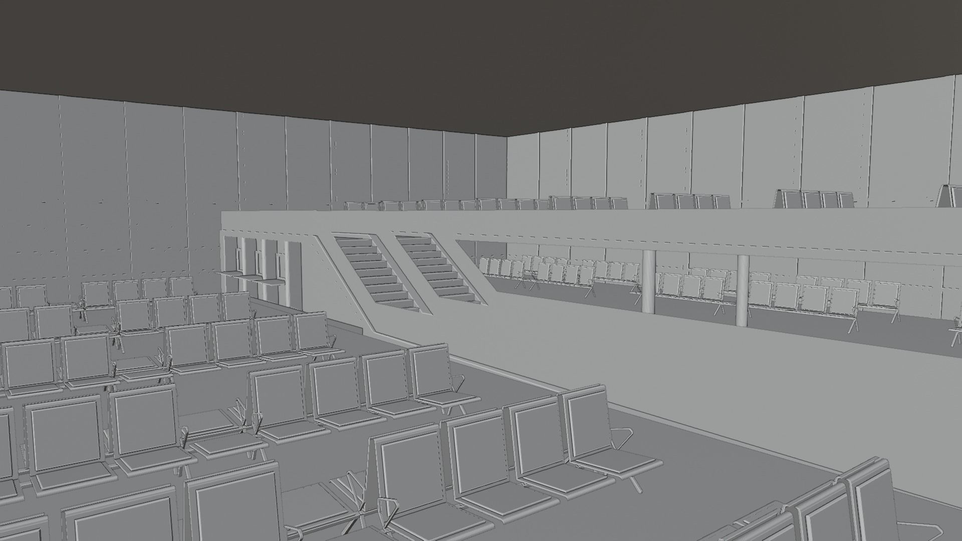 Airport Interior Low-poly 3D model_5