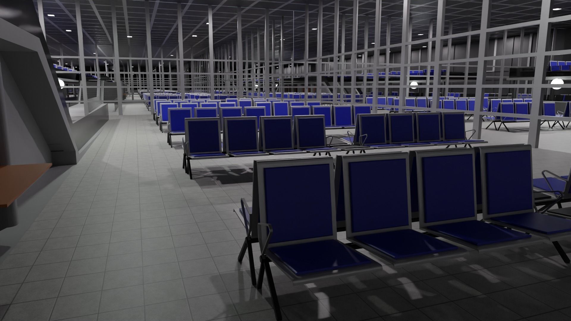Airport Interior Low-poly 3D model_3
