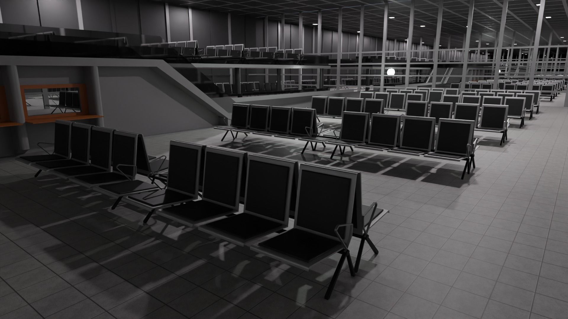 Airport Interior Low-poly 3D model_2