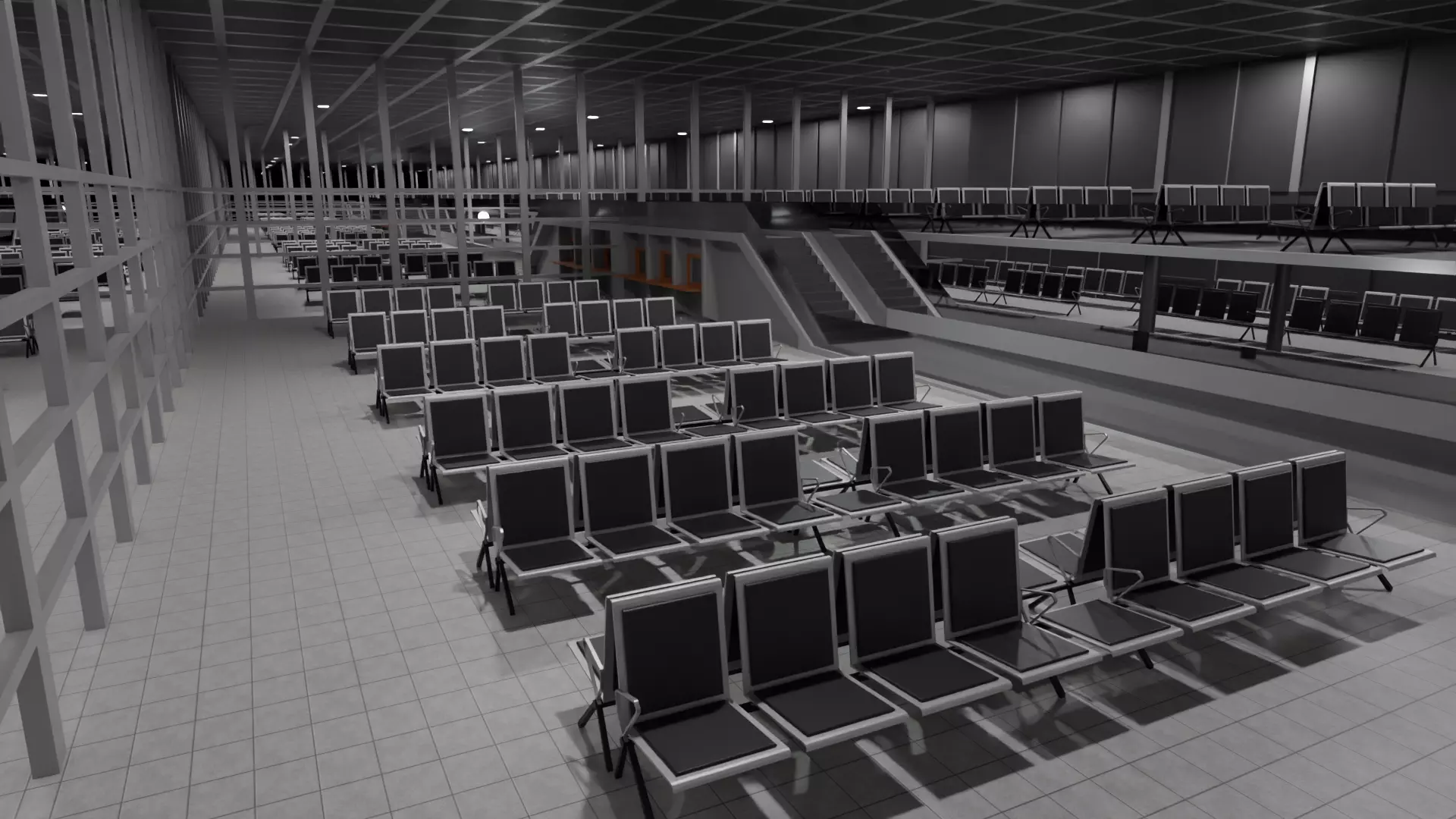 Airport Interior Low-poly 3D model_0