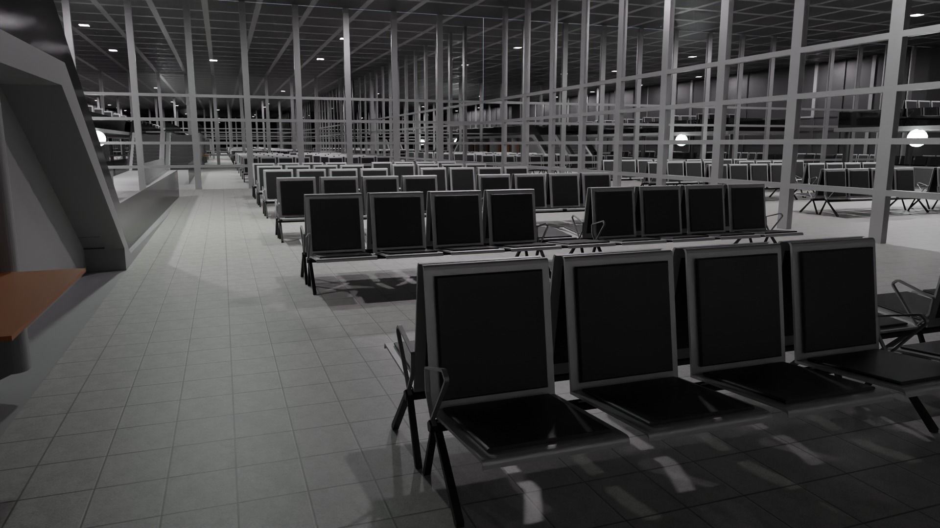 Airport Interior Low-poly 3D model_3