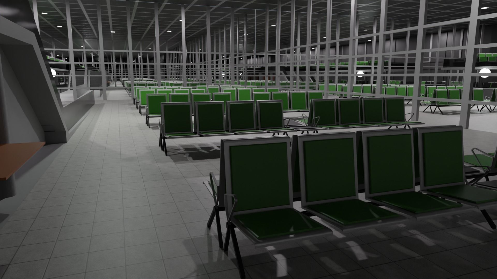 Airport Interior Low-poly 3D model_3