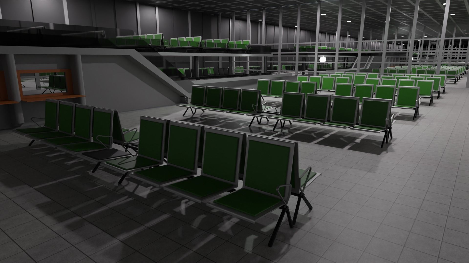 Airport Interior Low-poly 3D model_2