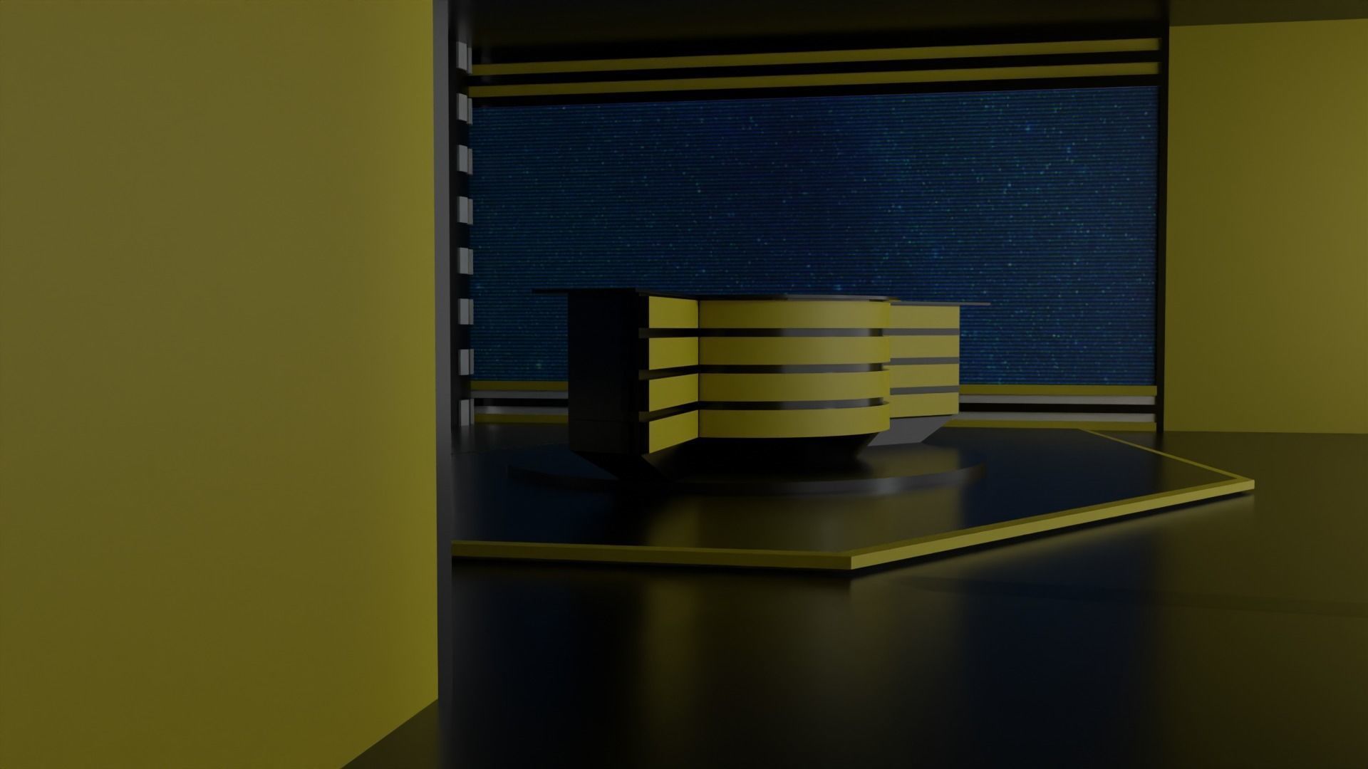 Tv Studio Low-poly 3D model_3