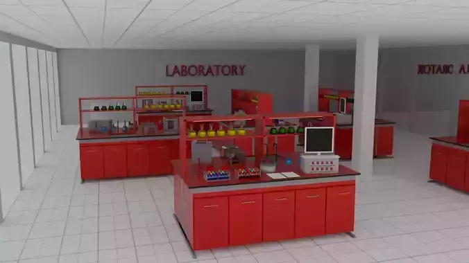 Laboratory with cabinets