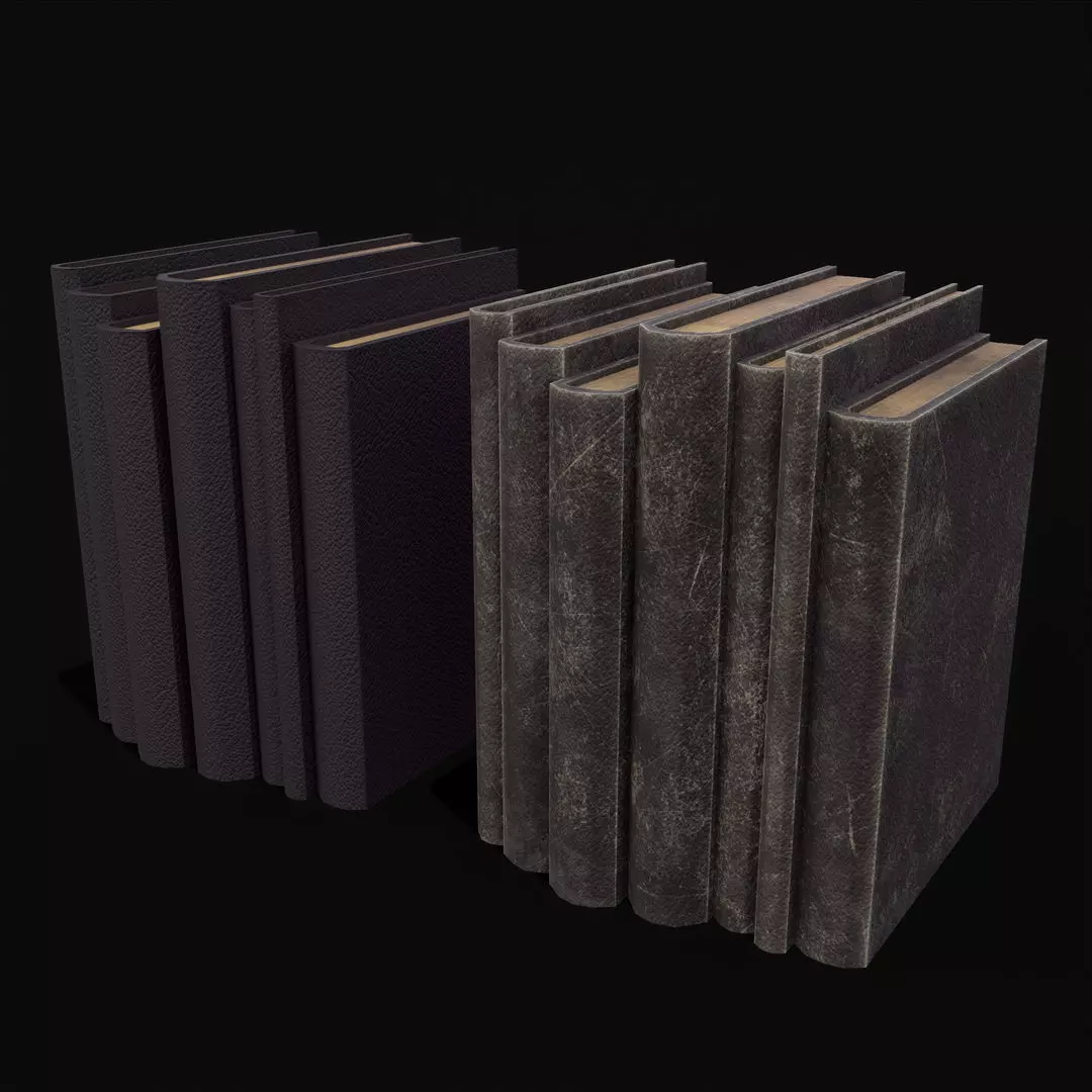 Simple Purple Leather Books Low-poly 3D model_0