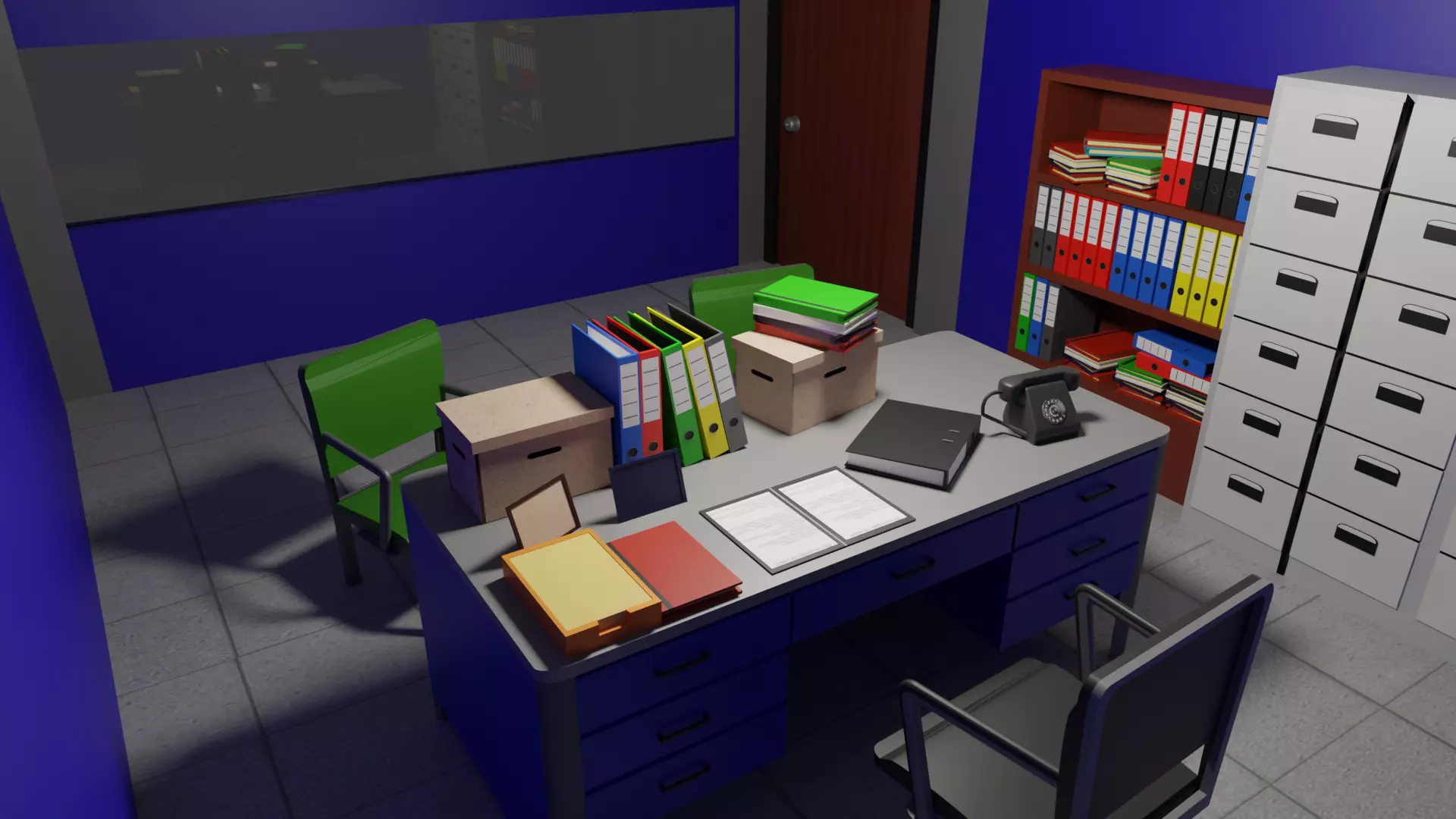 Office Space Interior Low-poly 3D model
