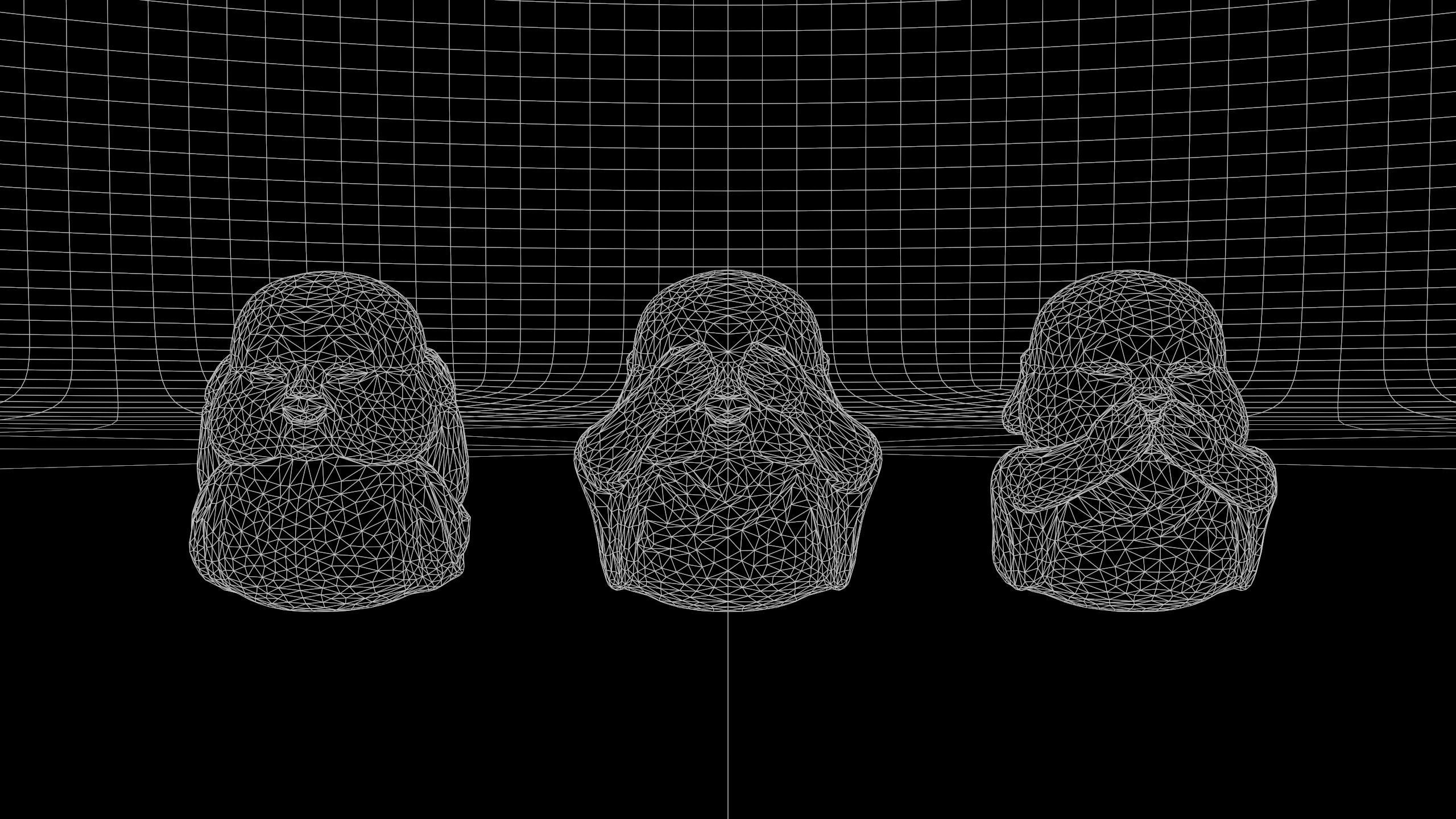 3D Antique Chinese Buddha Statues Carved  Low-poly 3D model_8