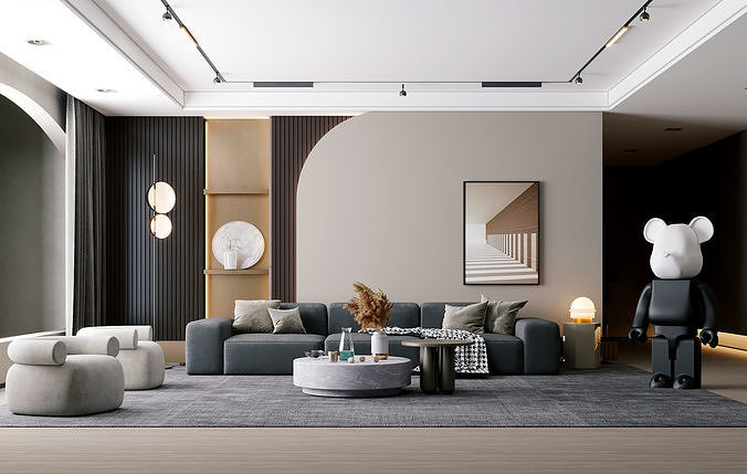 Modern Chinese living room 3D print model