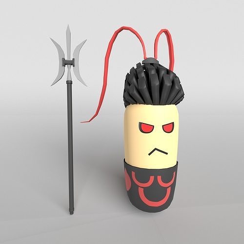 Cartoon Lu Bu v1 001 Low-poly 3D model